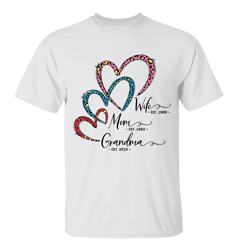 Grandma Est Heart Personalized Shirt