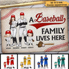 A Baseball Family Lives Here Personalized Doormat