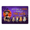 Doll Witch Sitting Never Mind The Witch Beware Of The Cats Personalized Doormat