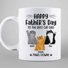 Best Cat Dad Paws Down Fluffy Cat Personalized Mug