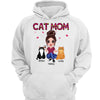 Cat Mom Doll Girl Sitting Leopard Personalized Hoodie Sweatshirt