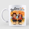 Doll Best Friends Besties Sitting Fall Season Personalized Mug (11oz)