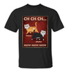 Halloween Horror Fluffy Cat Ch Ch Ch Meow Meow Meow Personalized Shirt