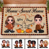 Fall Season Home Sweet Home Doll Couple Personalized Doormat