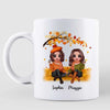 Fall Season Girls Wreath Personalized Mug