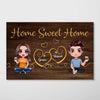 Home Sweet Home Couple Wood Texture Personalized Horizontal Poster