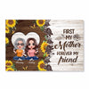 Doll Mother And Daughter Sunflower Wooden Personalized Horizontal Poster