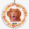 Decorative Wreath Pet Portrait Personalized Circle Ornament