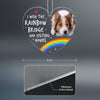 Wish Rainbow Bridge Had Visiting Hours Pet Memorial Photo Inserted Personalized Heart Shaped Acrylic Ornament