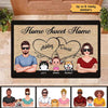 Home Sweet Home Real Doll Couple Kids Dogs Cats Family Personalized Doormat