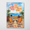 Back View Couple Summer At Beach Personalized Vertical Poster