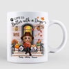 Fall Season Doll Dog Mom Front Porch Personalized Mug