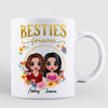 Besties Floral Circle Best Friend Gift Personalized Mug