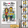 Yellow Couple And Cats Personalized Poster