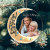 Grandma Grandkids On Moon Photo Uploaded Personalized Acrylic Ornament