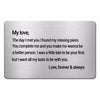 The Day I Met You I Found My Missing Piece Wallet Keepsake Metal Wallet Card