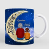 Grandma Grandkids On Moon Watercolor Personalized Mug