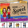 Home Sweet Home LGBT Couple Standing Personalized Doormat