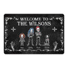 Welcome Family Halloween Skeleton Personalized Doormat