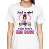 Doll Woman Sitting Just A Woman Girl Who Loves Her Dogs Personalized Shirt