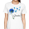 Grandma Blue Dandelion Butterflies Personalized Shirt