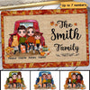 Family On Truck Fall Season Personalized Doormat