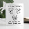 Best Dog Dad Ever Just Ask Dog Head Outline Personalized Mug