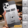 Metal Dog Head Outline Personalized Phone Case