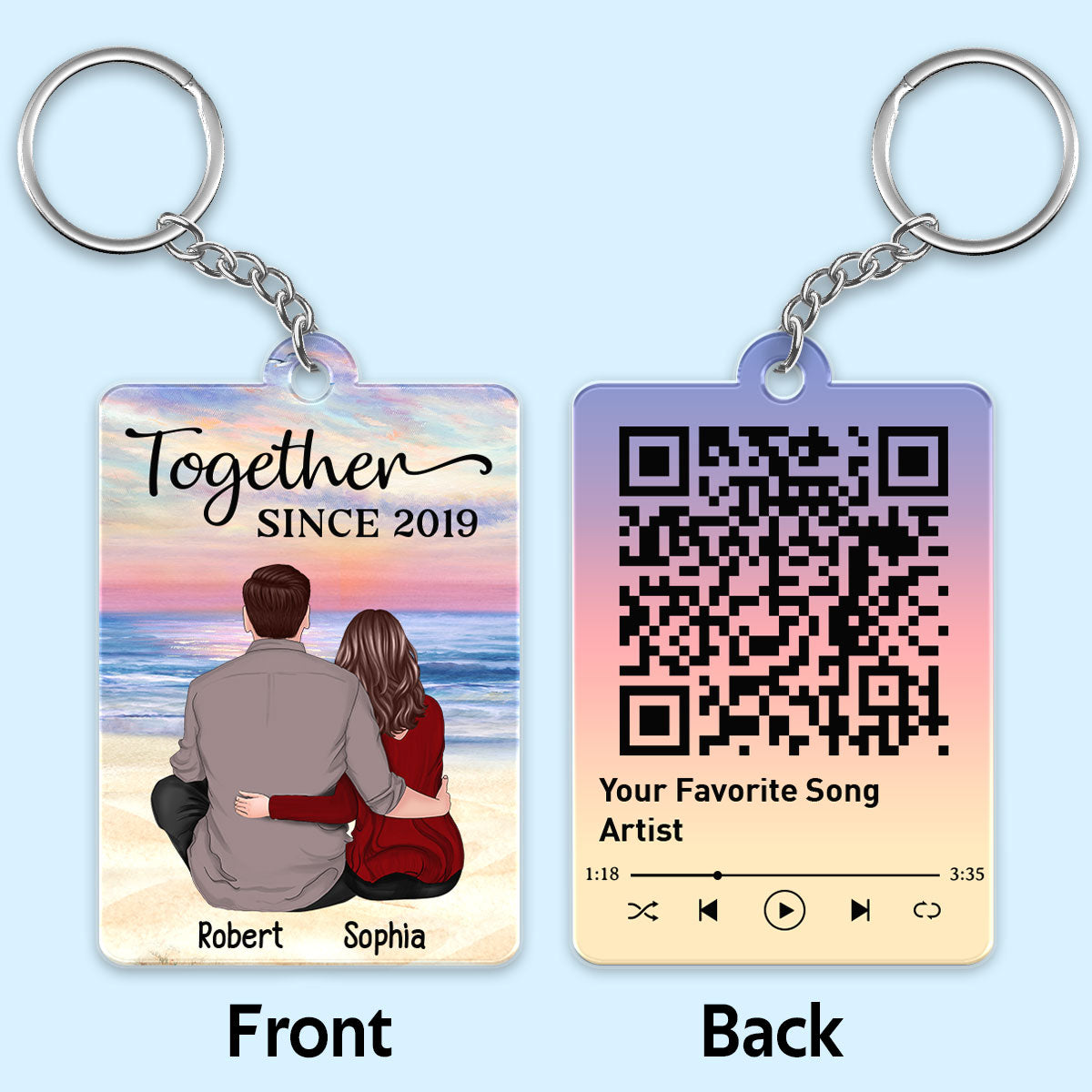 thumbnail interactive-video image 1 of Couple Back View Summer Vibe Favorite Song Scannable QR Code 1 of 2