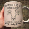 Happy Father‘s Day Human Servant Dog Head Outline Personalized Mug