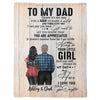 To My Dad Mom From Daughter Son Gift Wood Texture Personalized Fleece Blanket
