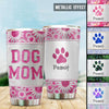 Dog Mom Metal Pattern Personalized Tumbler