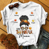 Messy Bun Thankful Grandma Mom Fall Gift Thanksgiving Personalized Shirt