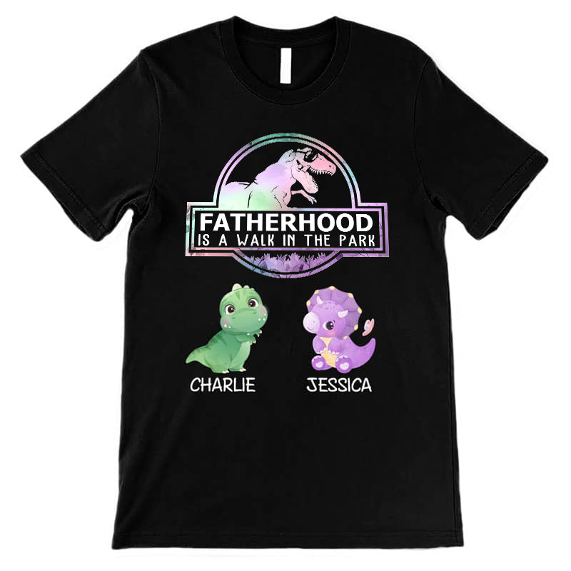 Fatherhood Walk In The Park Daddysaurus Personalized Shirt