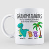 Mimisaurus And Kids Personalized Mug (1-3 Kids)