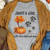 Girl Loves Fall And Dogs Fall Season Personalized Dog Shirt