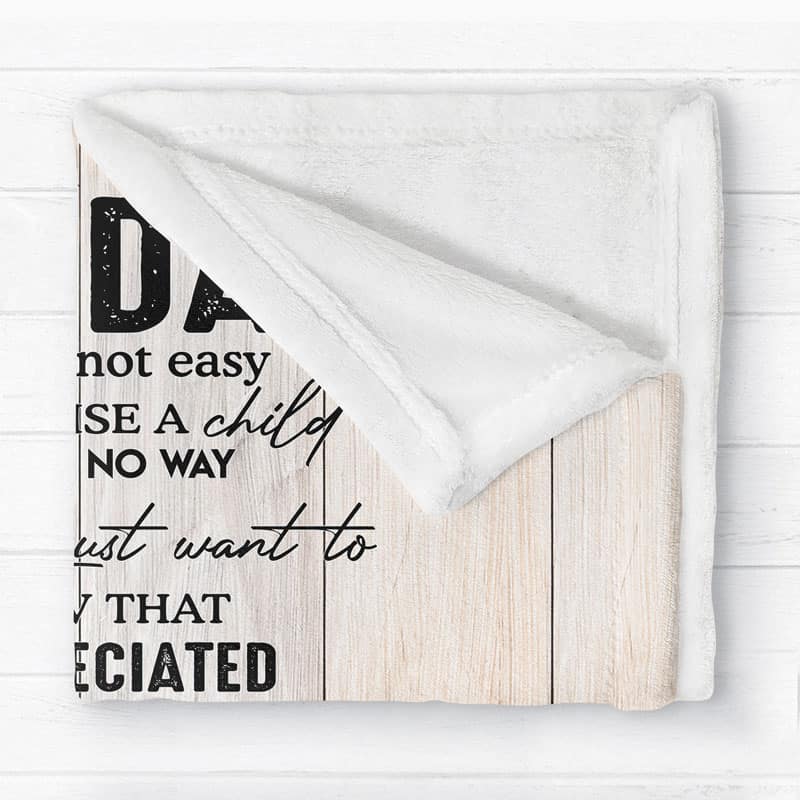 To My Dad Mom From Daughter Son Gift Wood Texture Personalized Fleece Blanket