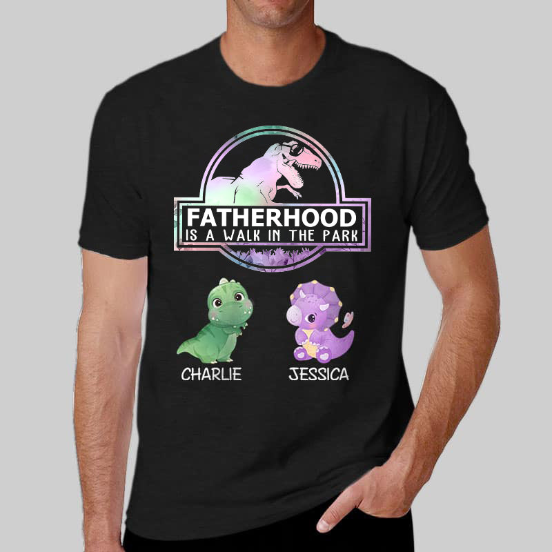 Fatherhood Walk In The Park Daddysaurus Personalized Shirt