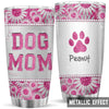 Dog Mom Metal Pattern Personalized Tumbler