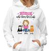 A Chibi Girl Loves Her Cats Cat Mom Personalized Hoodie Sweatshirt