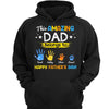 Galaxy Amazing Dad Belongs To Hand Print Happy Father‘s Day Personalized Hoodie Sweatshirt