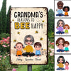 Reason To Bee Happy Doll Grandma And Grandkids Sitting Personalized Metal Sign