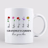 Grandma Garden Love Grows Here Gift For Grandma Personalized Mug