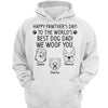 Happy Pawther‘s Day Dog Dad We Woof You Dog Head Outline Personalized Shirt