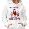 Just A Girl Loves Her Cute Fluffy Cat Christmas Personalized Shirt