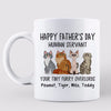 Cartoon Sitting Cats Happy Father‘s Day Human Servant Gift For Cat Dad Personalized Mug