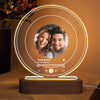 Couple Custom Song Photo Valentine‘s Day Gift Personalized Circle Plaque with LED Night Light - Gift For Couple - Anniversary Gift