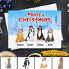 Merry Christmas Dog Cat Front View Personalized Postcard