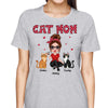 Polka Dot Pattern Doll Cat Mom Sitting Personalized Shirt