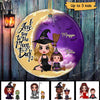 Mom Grandma & Doll Kid On Moon Halloween Personalized Ornament